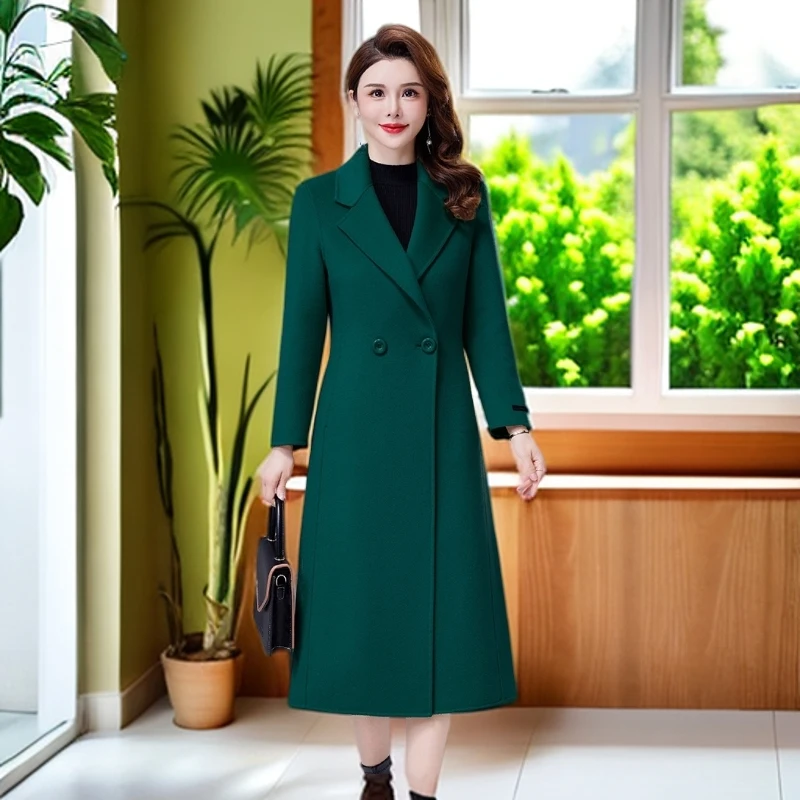 2025新款羊绒双面羊毛大衣女中长款秋冬保暖修身毛呢外套气质显瘦
