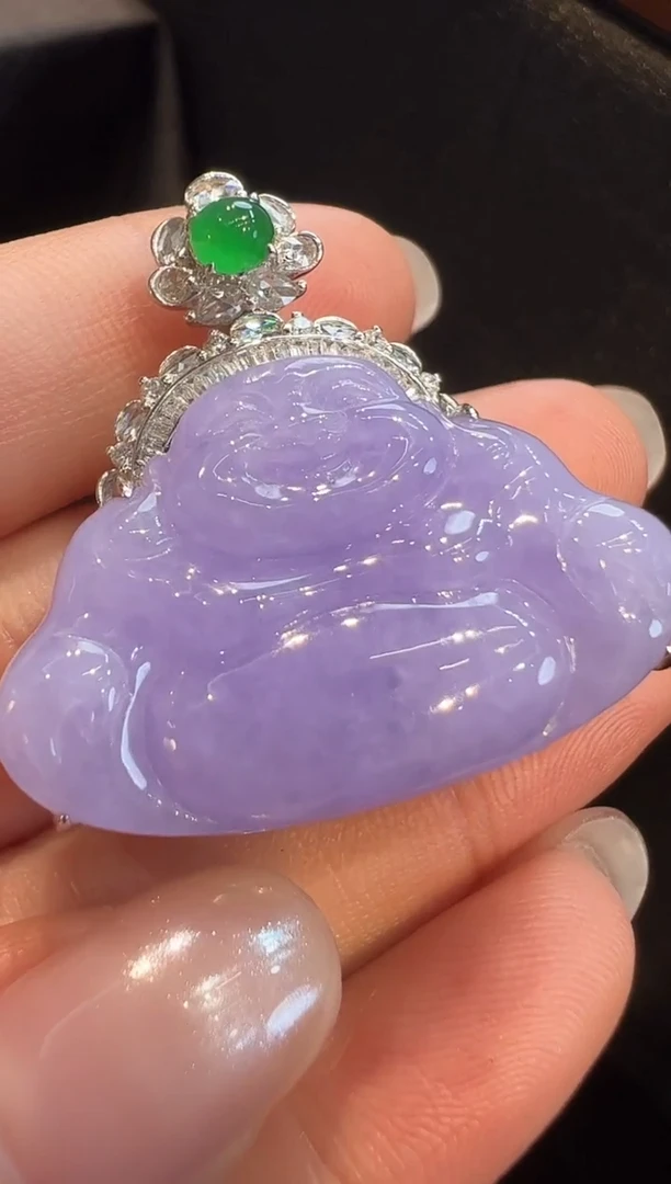 吊坠(不含链)18K金镶嵌翡翠AL6吊坠