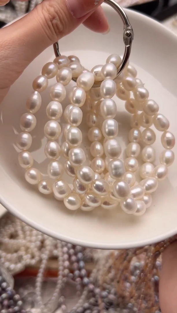 未镶嵌淡水珍珠福利强光*珍珠手链（无核8mm左右）