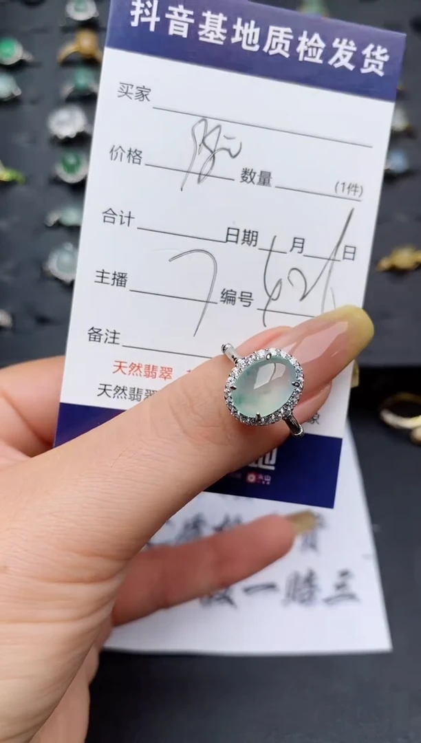 翡翠戒指银S925镶嵌............