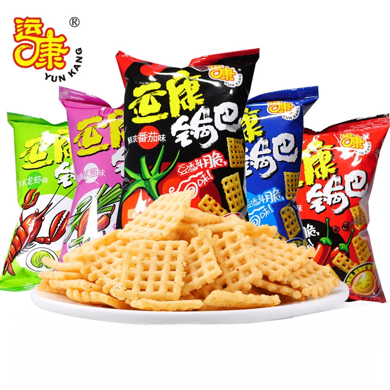 运康锅巴102gx5袋装山西特产粗粮脆锅巴芥末龙虾口味零食zb
