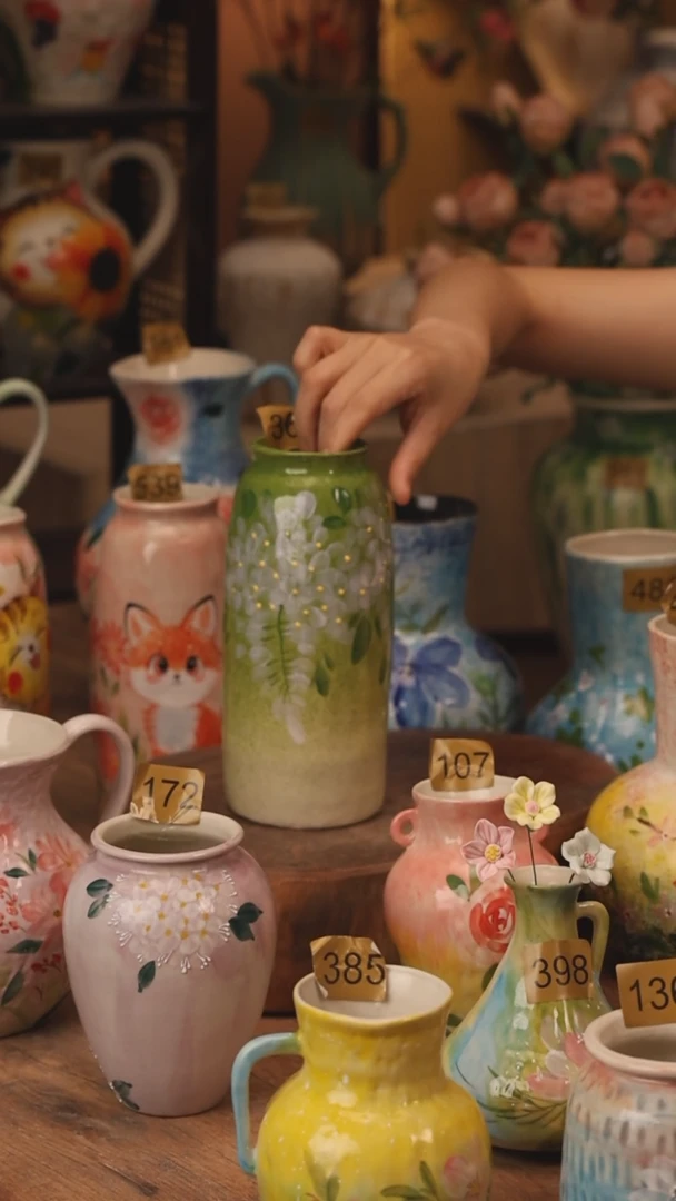 陶瓷景德镇设计师手作花器摆件侘寂风367
