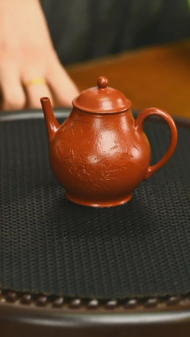 茶壶紫砂175高货朱泥全手高潘壶