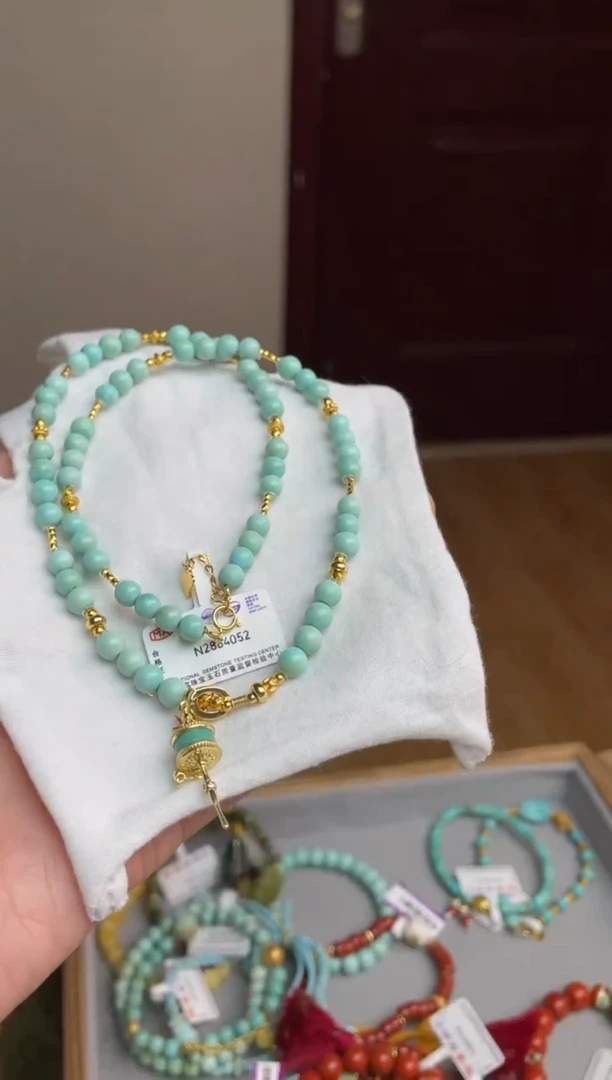 【闪购商品】绿松石项链银S925镶嵌95