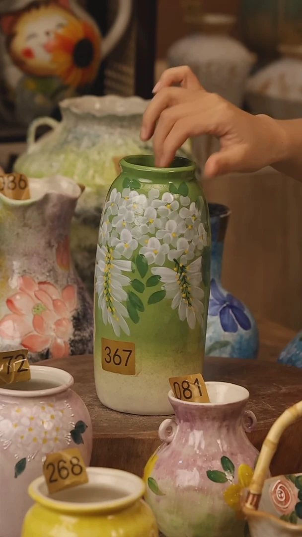 陶瓷367景德镇设计师手作花器摆件侘寂风