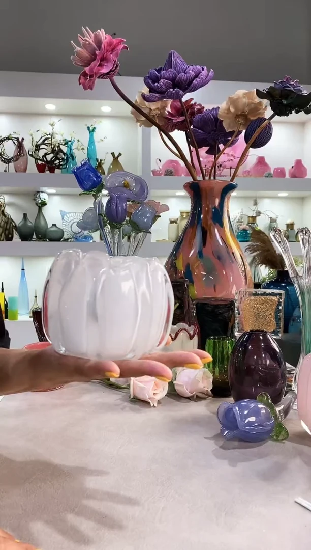 蓝*慕忆家手作琉璃花瓶