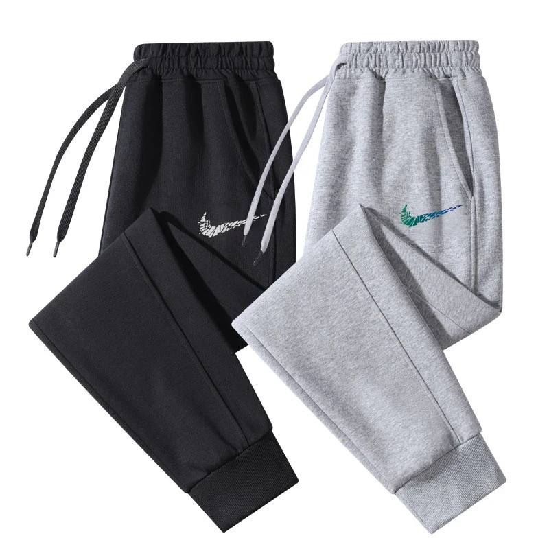 NK潮牌运动男款2025秋冬男裤爆款宽松束脚长裤子正品加绒加厚卫裤