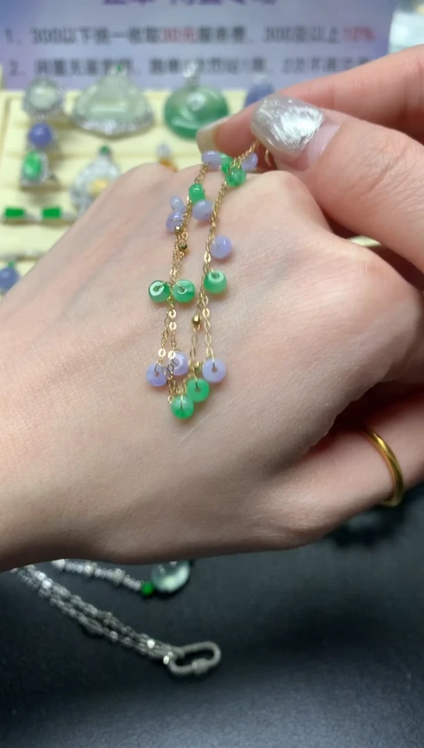 【闪购商品】翡翠手链18K金镶嵌多样性发其一|800+80