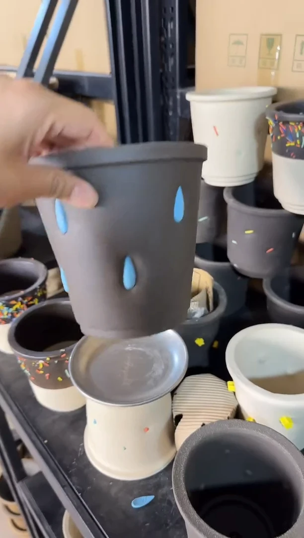 16口径黑陶雨滴