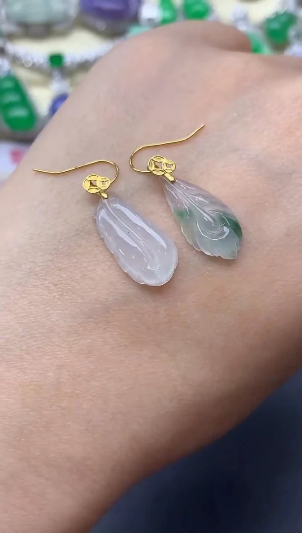 18K金镶嵌翡翠耳饰113-中国好珍宝