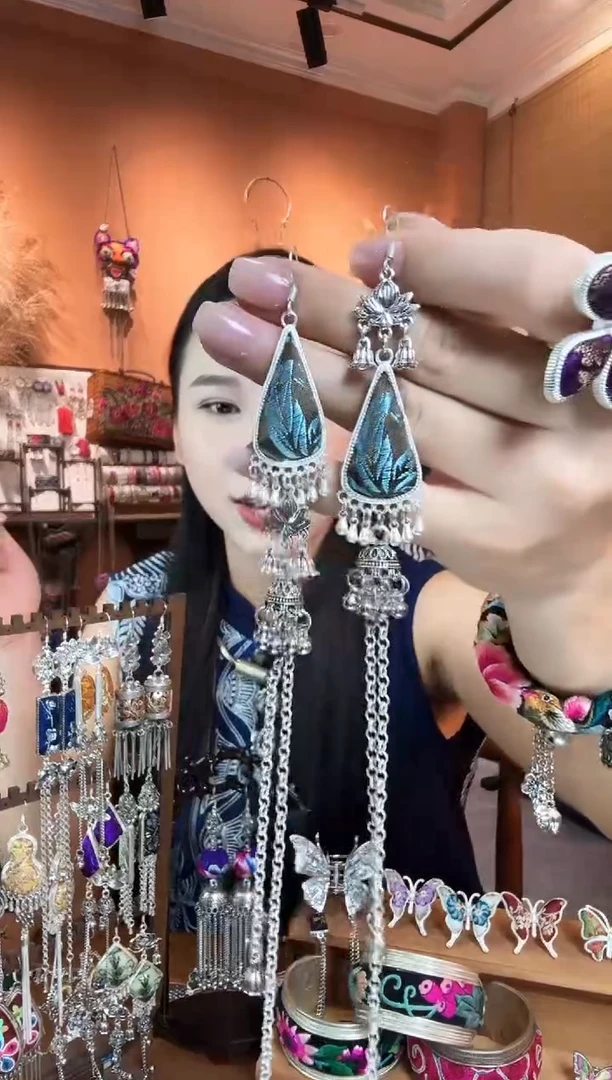 刺绣纯手工民族风耳环