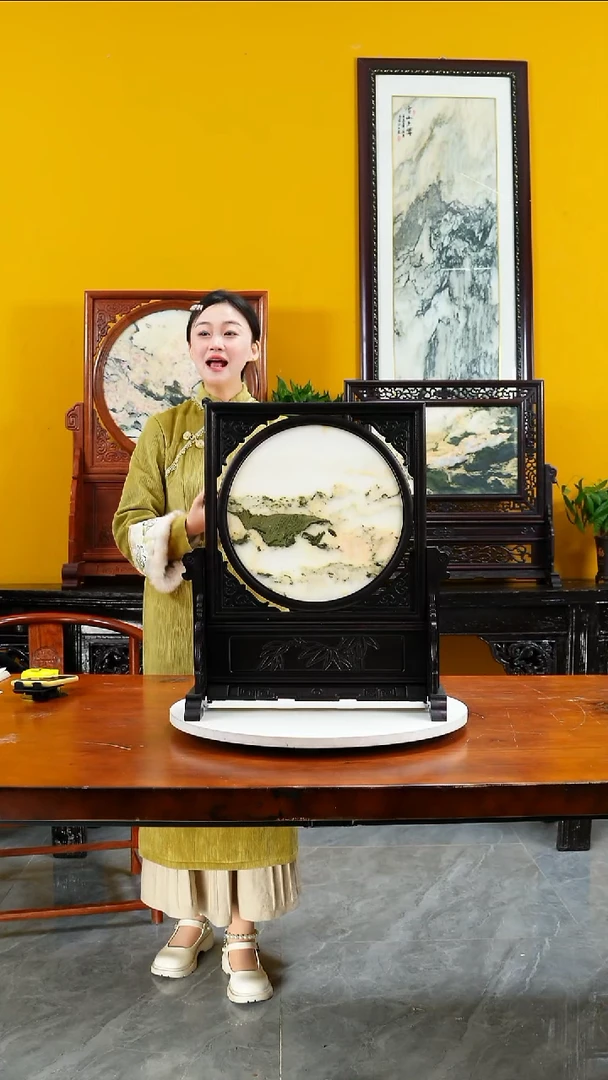 石材天然大理石画摆件
