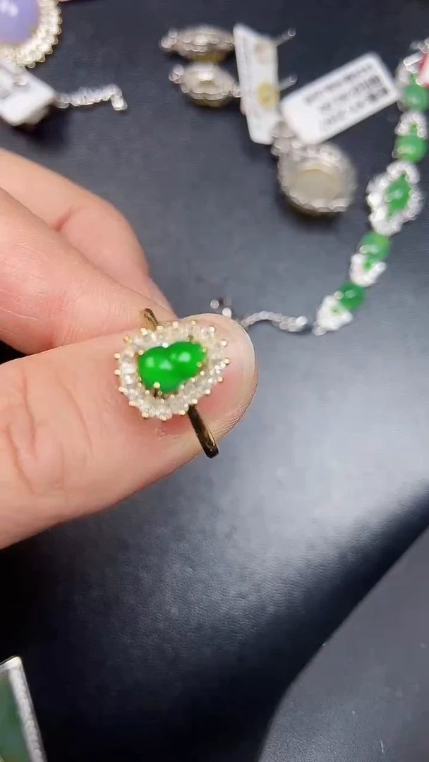 银S925镶嵌戒指翡翠2760