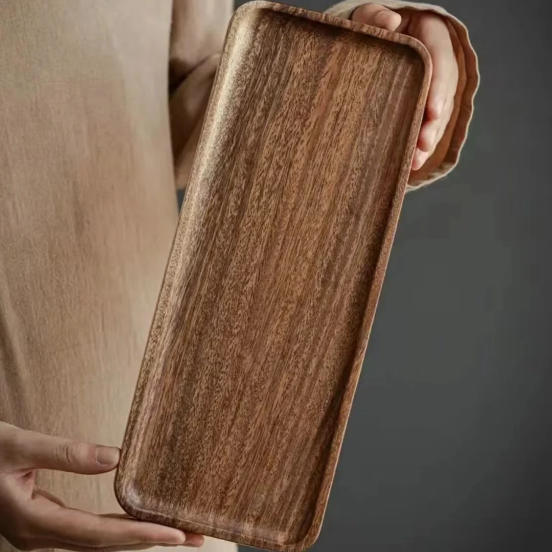 好物南美胡桃木新中式长方干泡盘托盘零食盘茶点盘糕点盘25*12*2