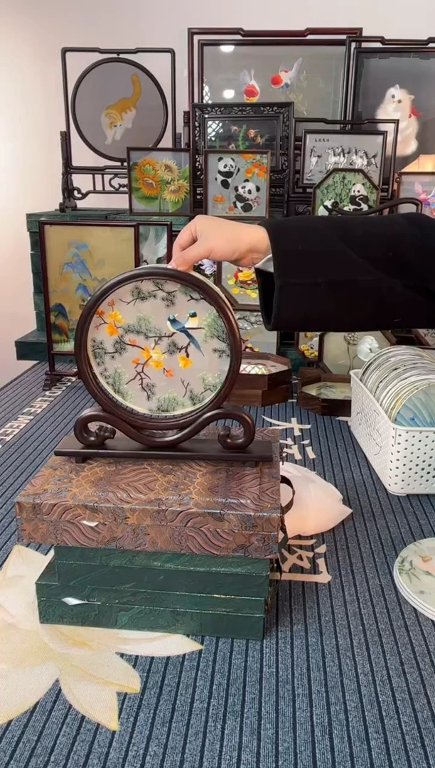 刺绣非遗双面绣摆台