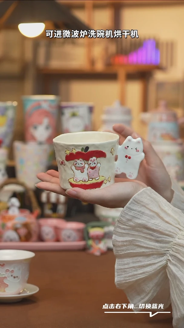 瓷片C089设计师原创手绘陶瓷