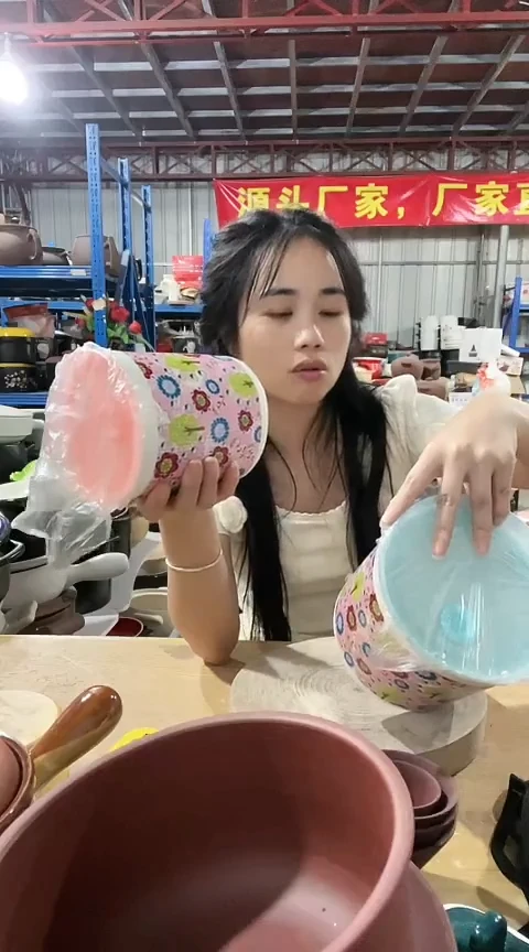瑕疵一大一小粉色圆罐不可明火