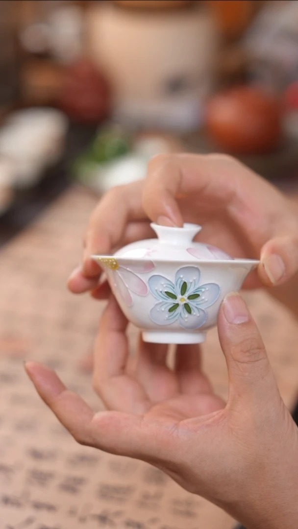茶具有田烧二才盖碗