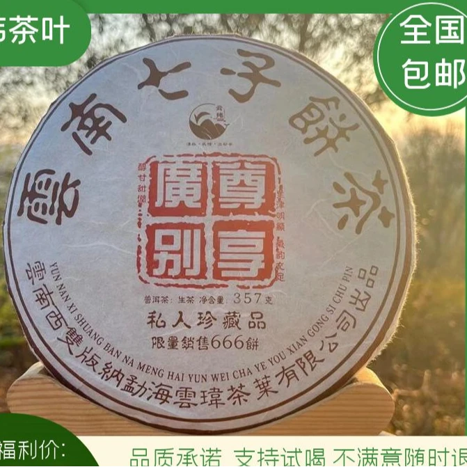 云玮2019广别尊享古树纯料普洱茶生茶紧压茶357克饼茶限量珍藏品