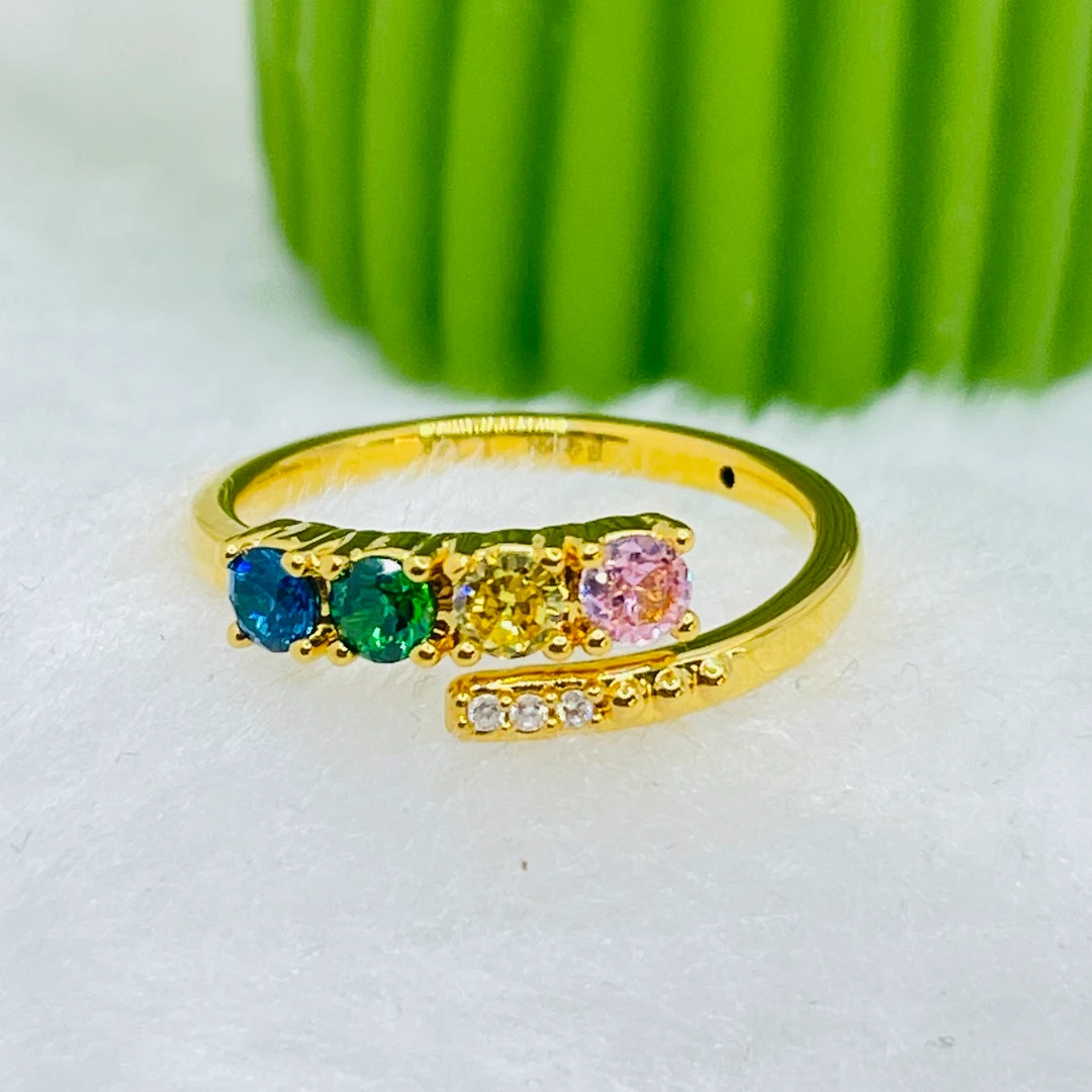 足金5D工艺 镶嵌开口戒指 【825】附加费188