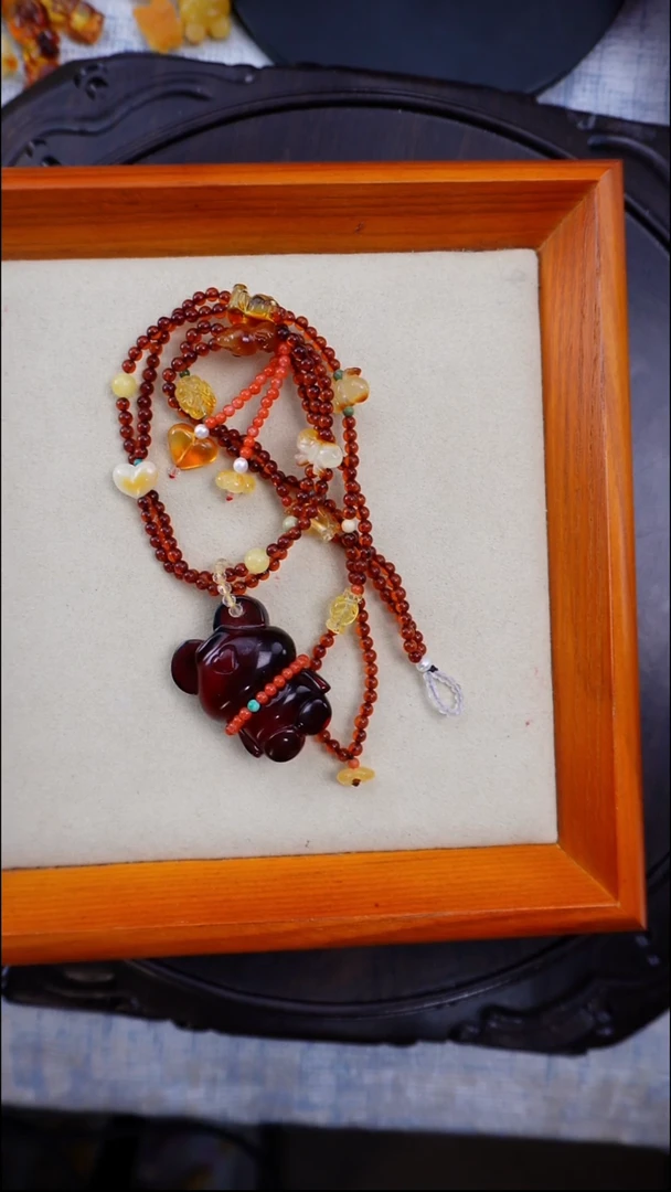 琥珀颈饰未镶嵌多样性发货一一一