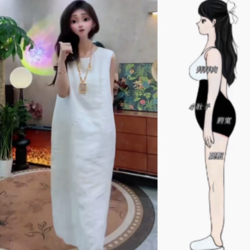 梨型身材秋薄款慵懒简约宽松腰圆领后排扣显瘦洋气减龄时尚连衣裙