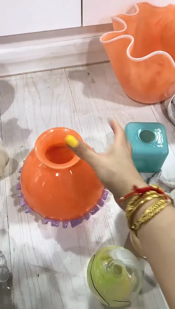 慕忆家手作琉璃花瓶瑕