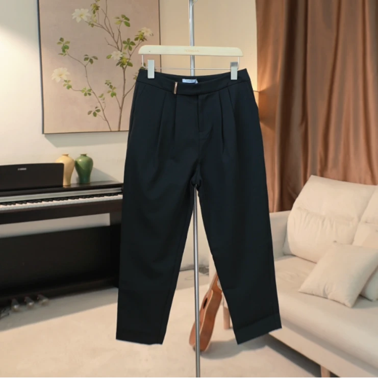 G276 秋冬经典百搭黑色休闲裤女 539D83