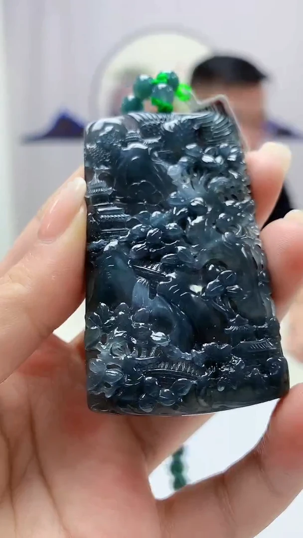 定制翡翠未镶嵌5124ms-毛货175花鸟赠珠链