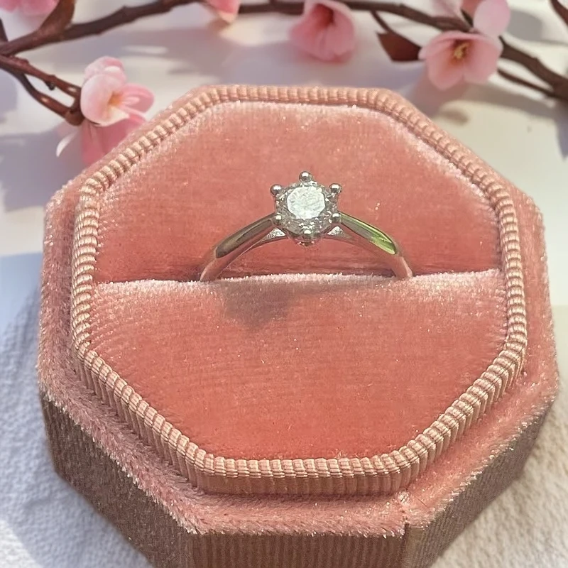 925银莫桑石戒指  定制款简单光臂六爪戒指.xx120