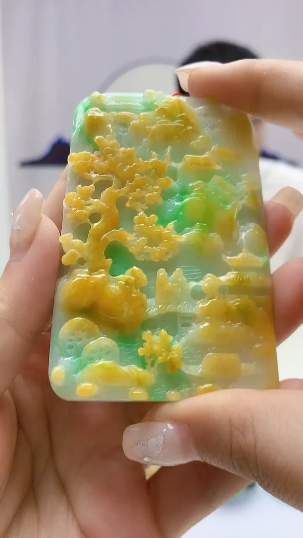 定制翡翠未镶嵌5158ms-毛货124山水