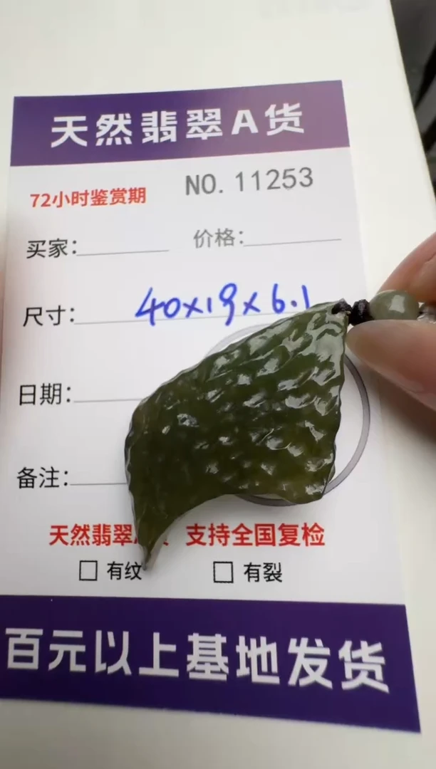 【闪购商品】翡翠颈饰未镶嵌原石11253