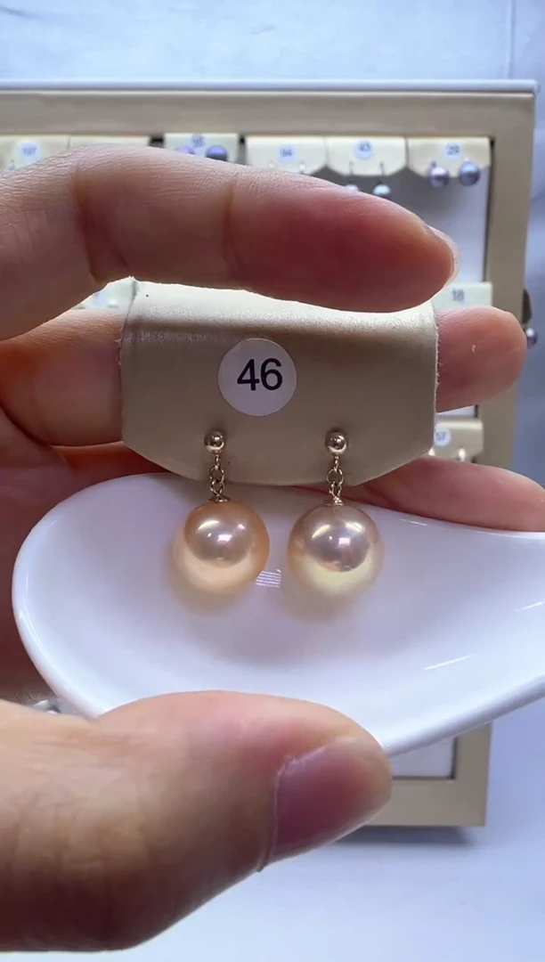 银S925镶嵌淡水珍珠耳饰46