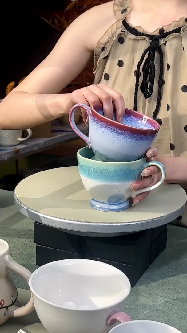 【闪购商品】窑变高脚对杯|默认微瑕