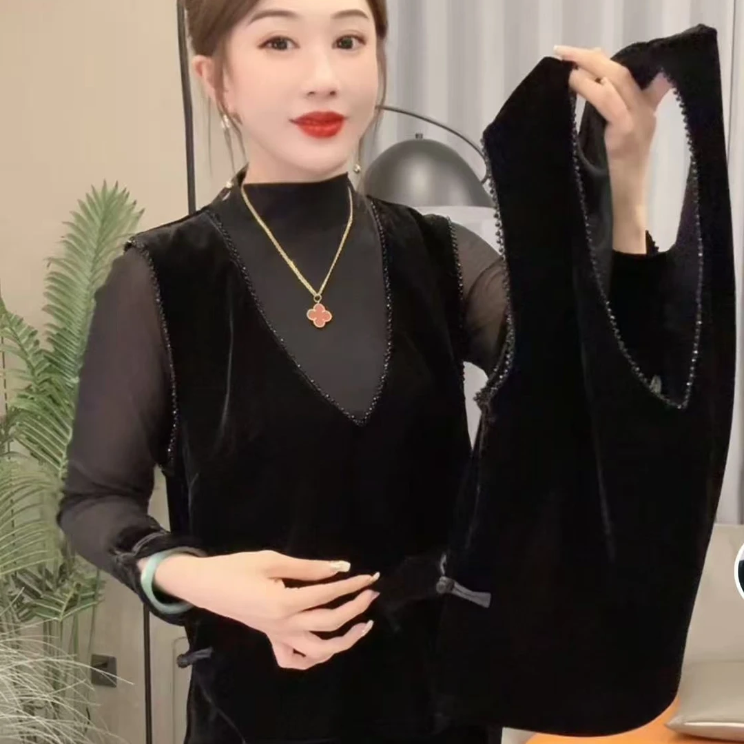 洋气气质百搭国风好看丝绒马甲526#