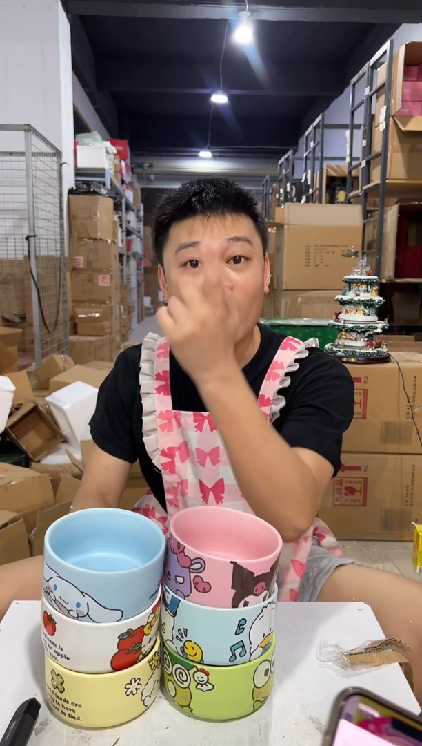 瓷片三利鸥饭碗6件套