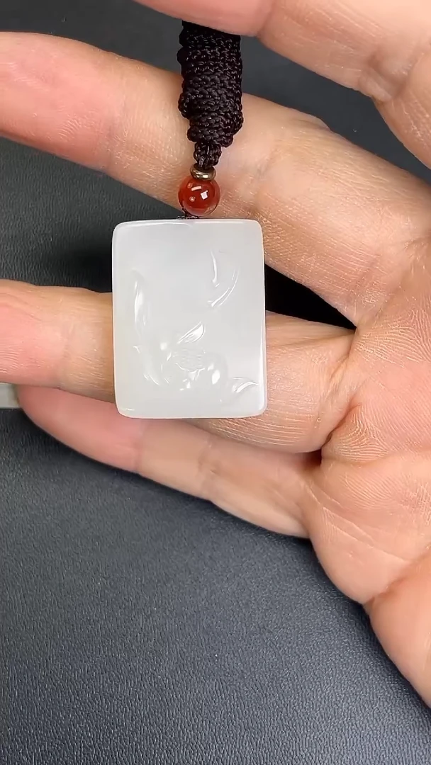 颈饰未镶嵌和田玉新疆米达好事莲莲吊坠牌712033#