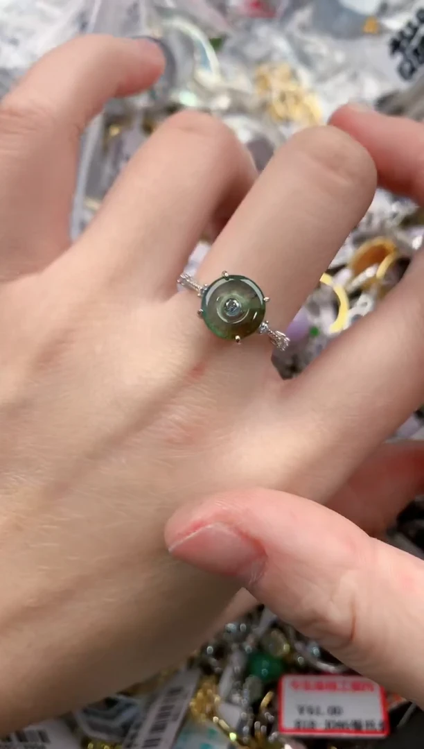 银S925镶嵌戒指翡翠11-11-11      1