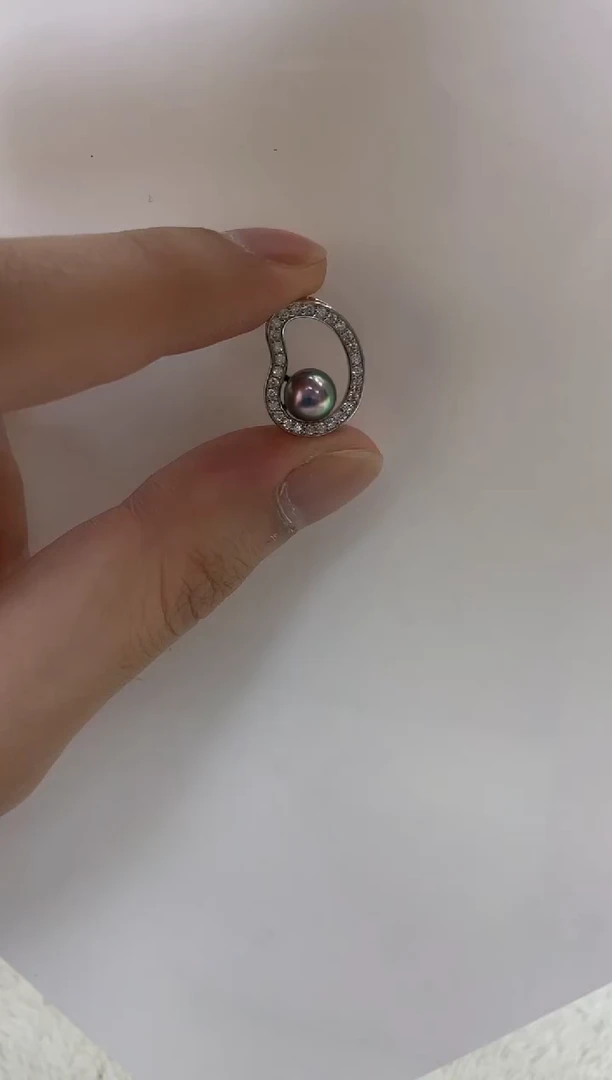 海水珍珠银S925镶嵌颈饰