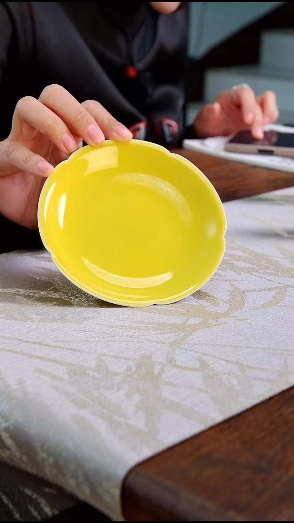 【闪购商品】文俊窑柠檬黄葵口壶承