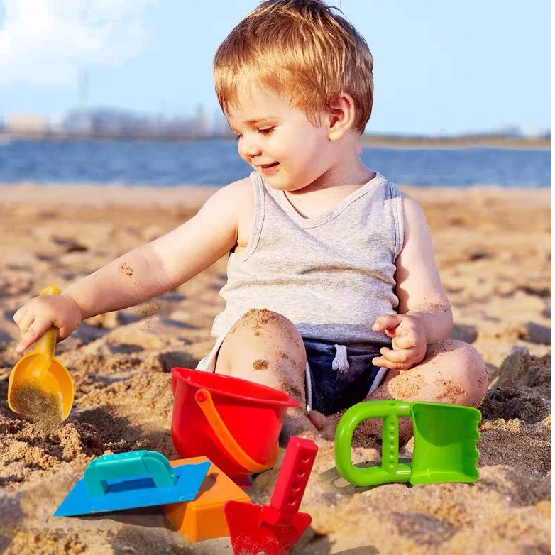 hape沙滩戏水玩具合集铲子运沙车水桶便捷挖沙桶