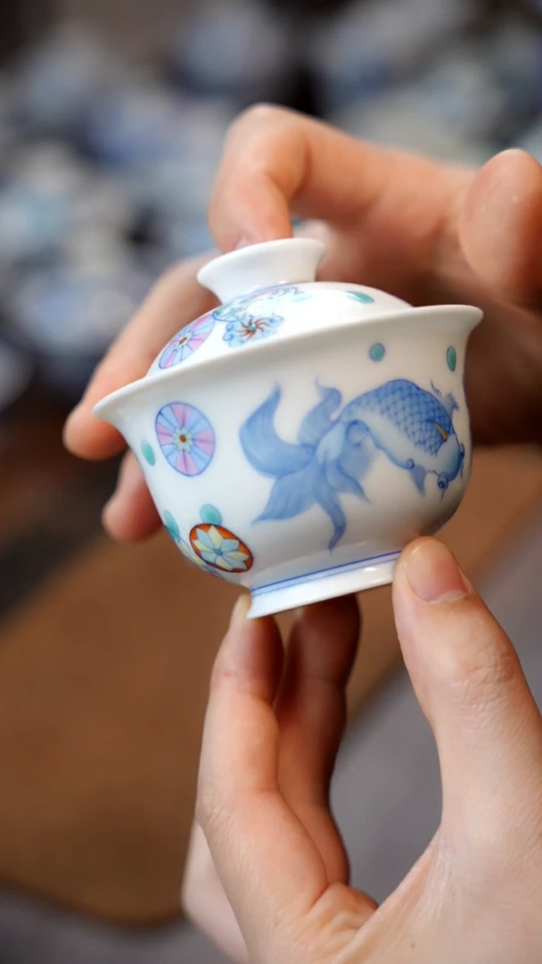 【闪购商品】皮球鱼盖碗1111111111