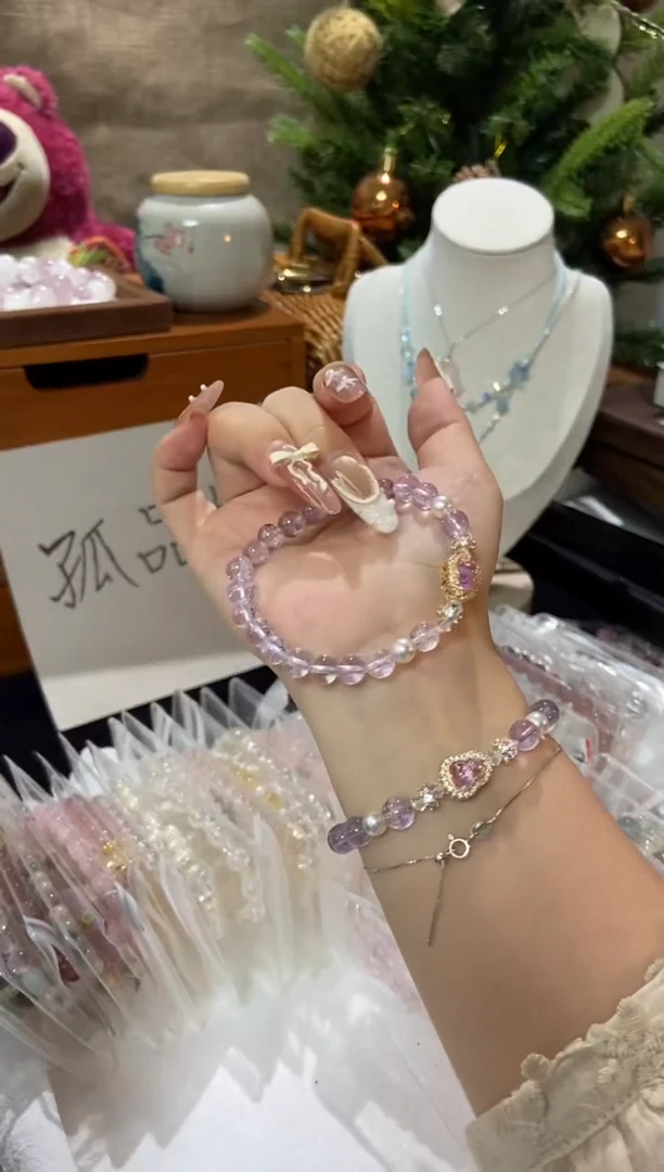 水晶手串未镶嵌孤品捡漏均匀瑕疵介意勿拍