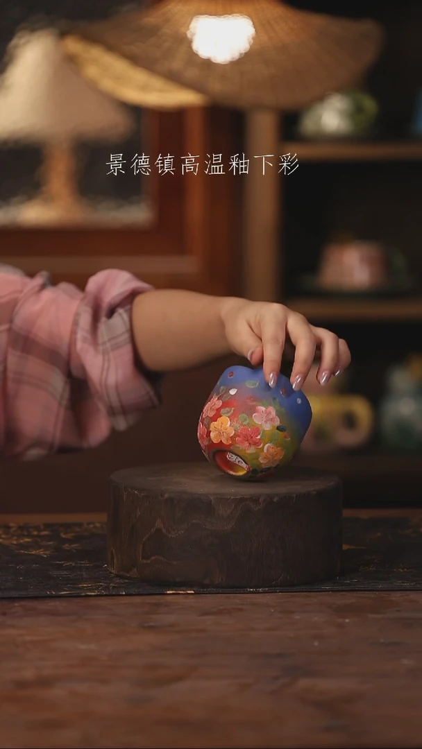 陶瓷景德镇高温釉下手绘陶瓷056