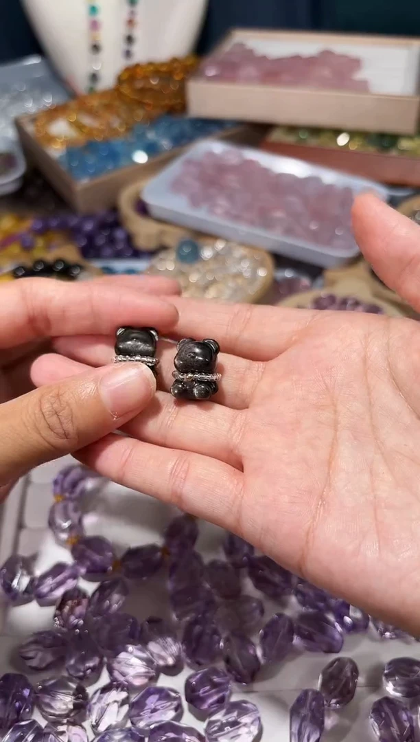 未镶嵌手串水晶双眼银耀小熊一个卡13*18