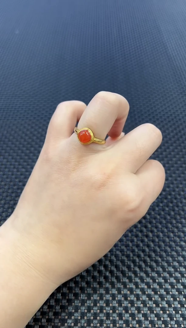 【闪购商品】南红玛瑙戒指银S925镶嵌（多样性发一件）