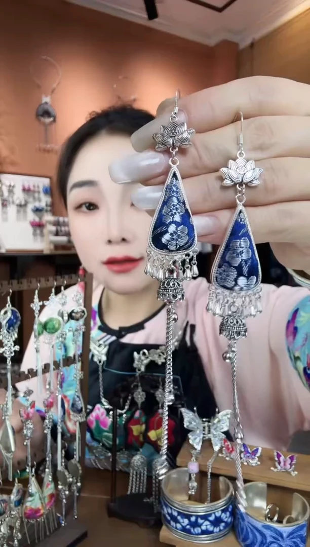 刺绣纯手工民族风耳环