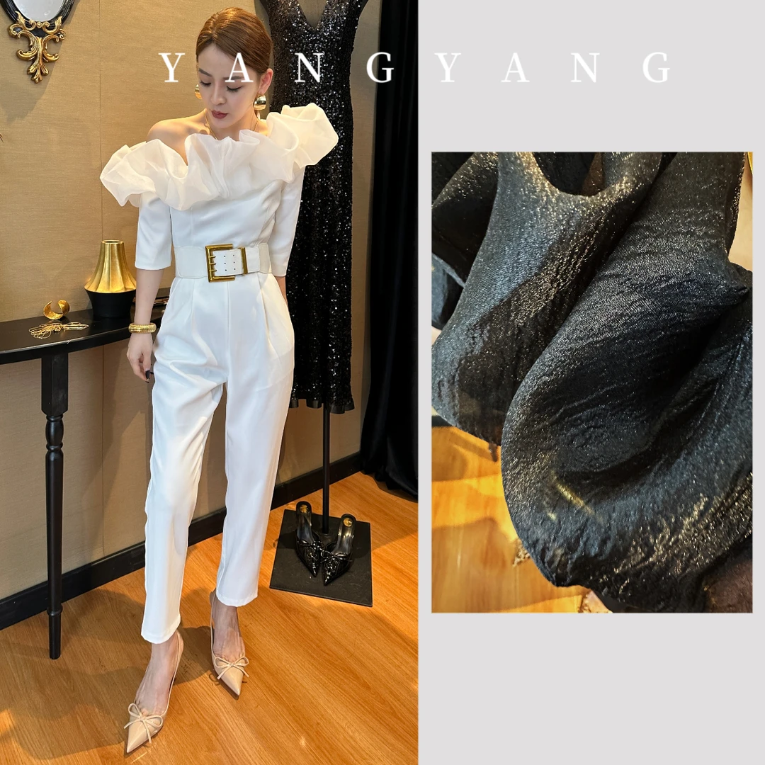 2025新款 韩版露肩修身知性气质显瘦设计感连体裤