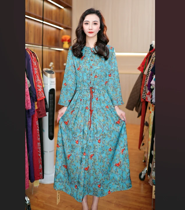 8643-18新款舒适时尚印花连衣裙