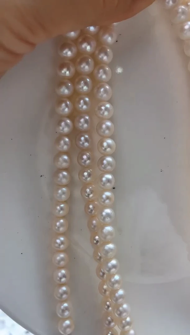 项链未镶嵌淡水珍珠180 无6-7mm白珠项链（多样性发一）